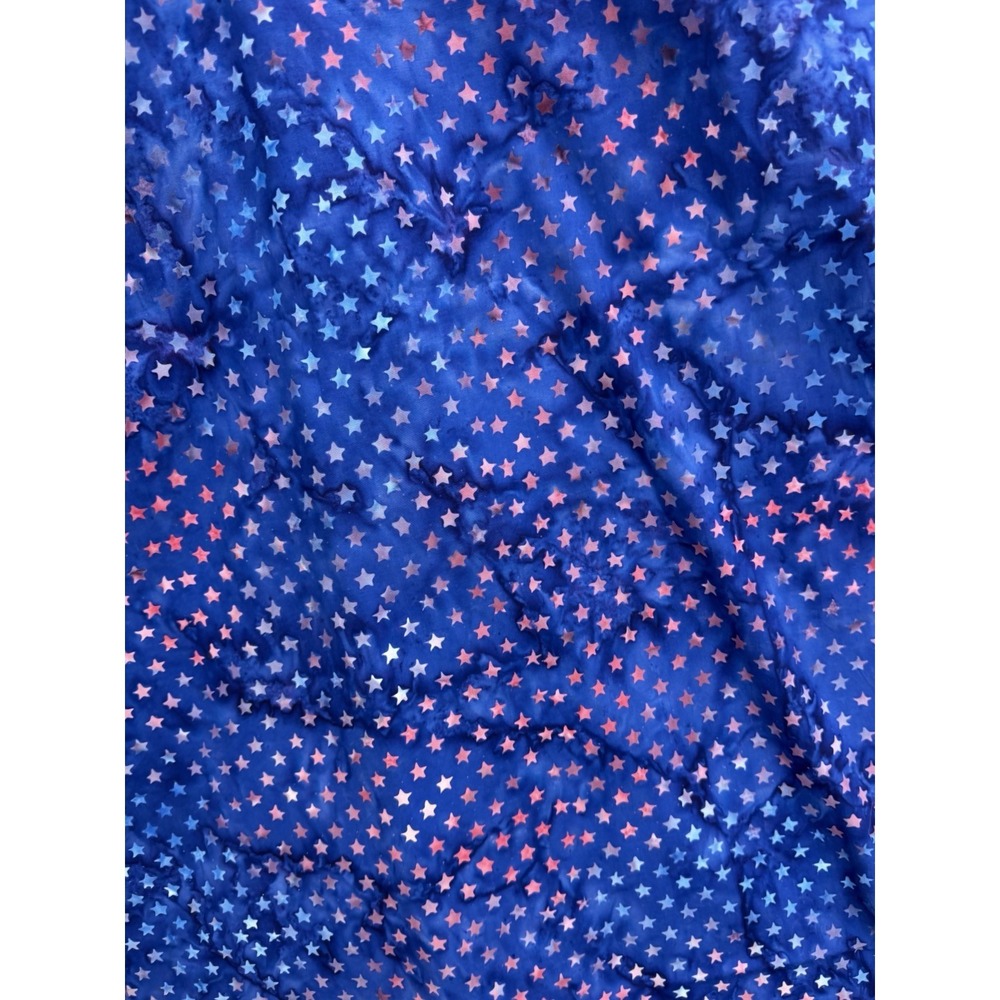 Star Batik 100% Cotton Fabric 3 yards x 44" Wide Blues Pinks - Picture 5 of 5